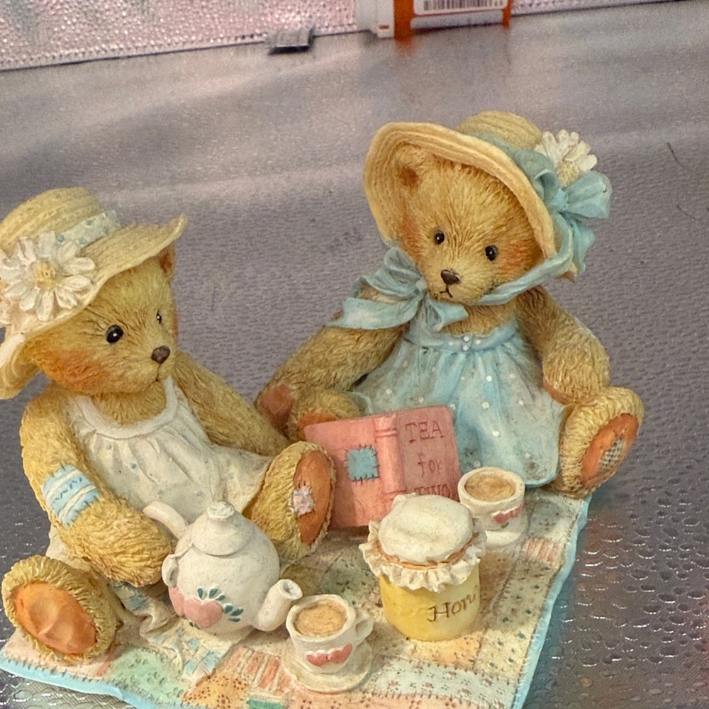 Cherished Teddies Freda and Tina adorable Tea Party - Picture 8 of 12